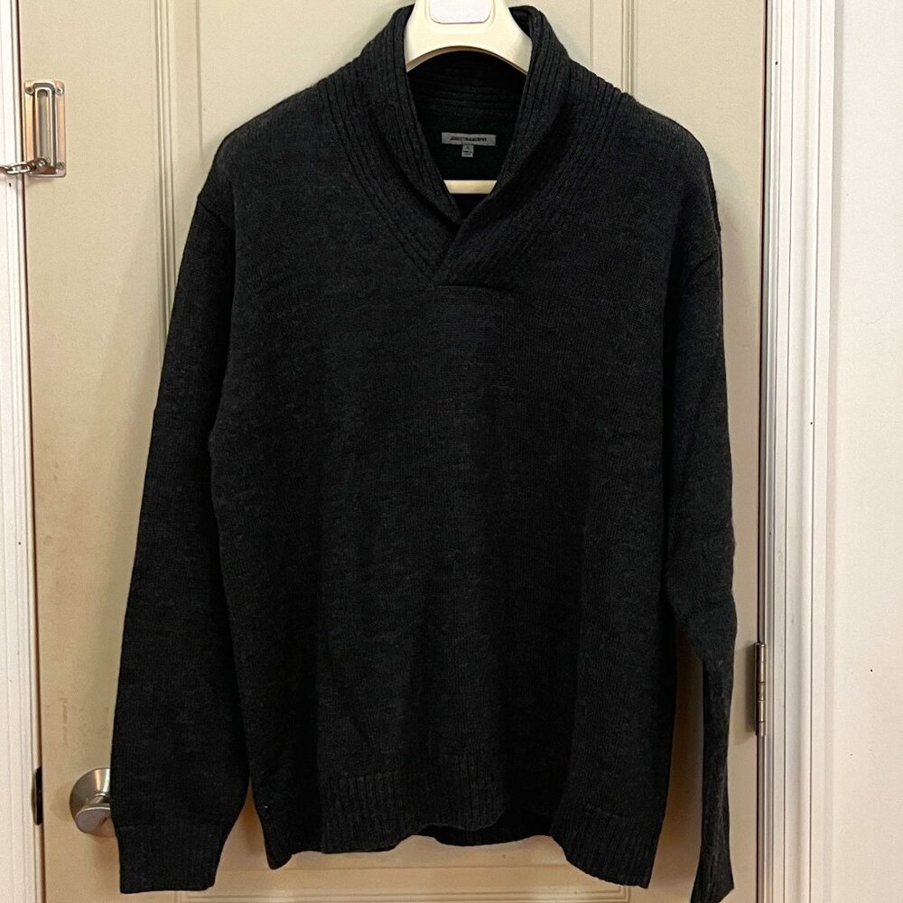 Johnston & Murphy Men's Size XL 100% Merino Wool Cowl Neck Sweater Grey.